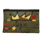 Dolce and Gabbana Green Sacre Coeur Design Pouch