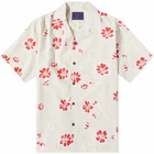 Portuguese Flannel Men's Canvas Floral Vacation Shirt in Red