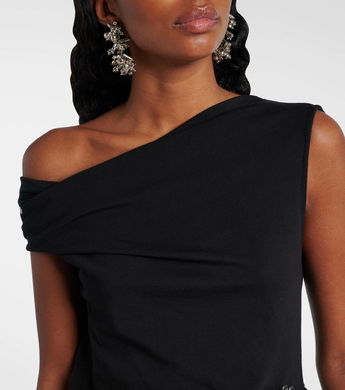 Dries Van Noten Gathered embellished jersey midi dress