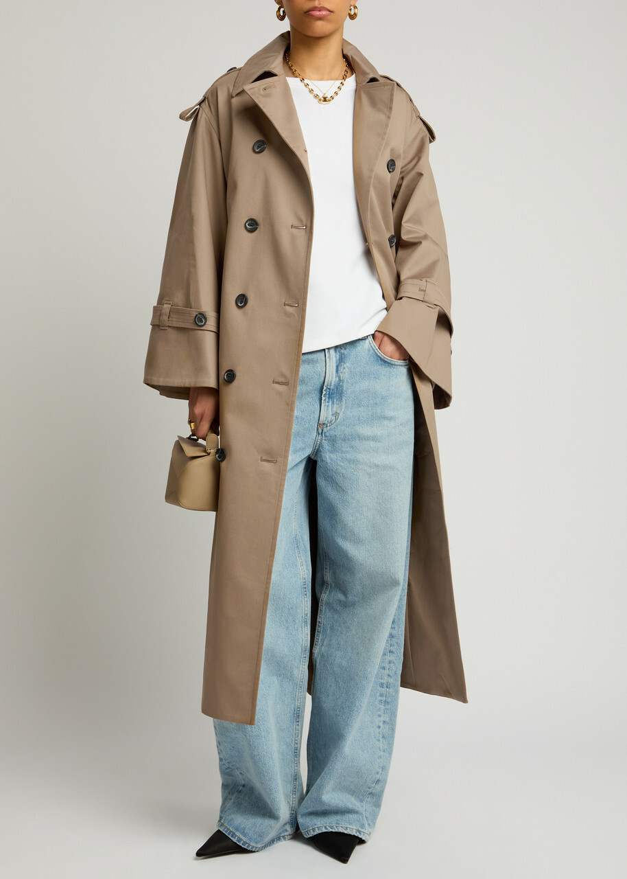 BY Malene Birger Alanis Stretch-cotton Trench Coat Light Brown