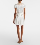 Dôen Junia lace-trimmed silk satin minidress