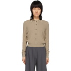 Eftychia Beige Rib Deep Polo Cardigan