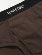 TOM FORD - Stretch-Cotton Briefs - Brown