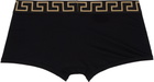 Versace Underwear Three-Pack Black Greca Border Boxer Briefs