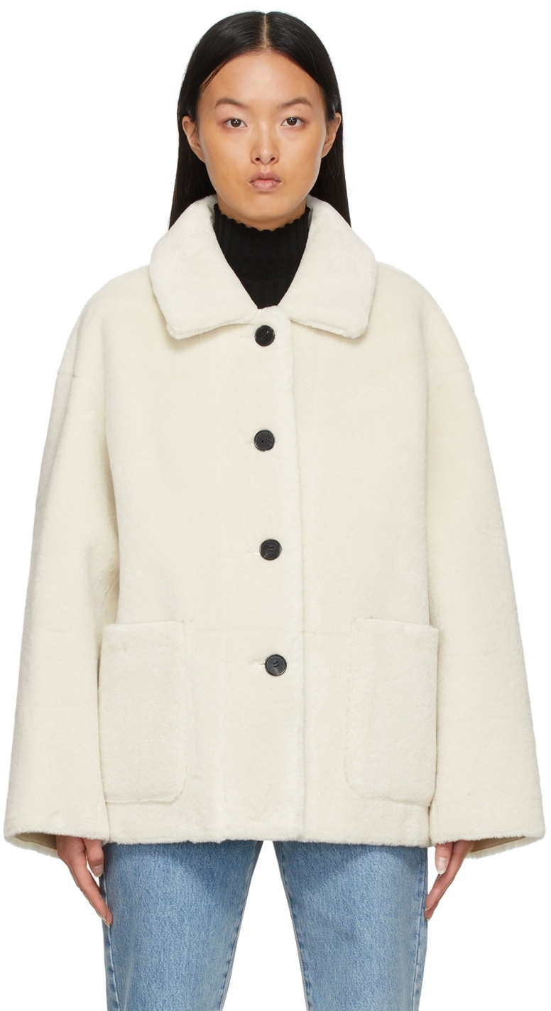 DRAE Off-White Sherpa Buttoned Jacket