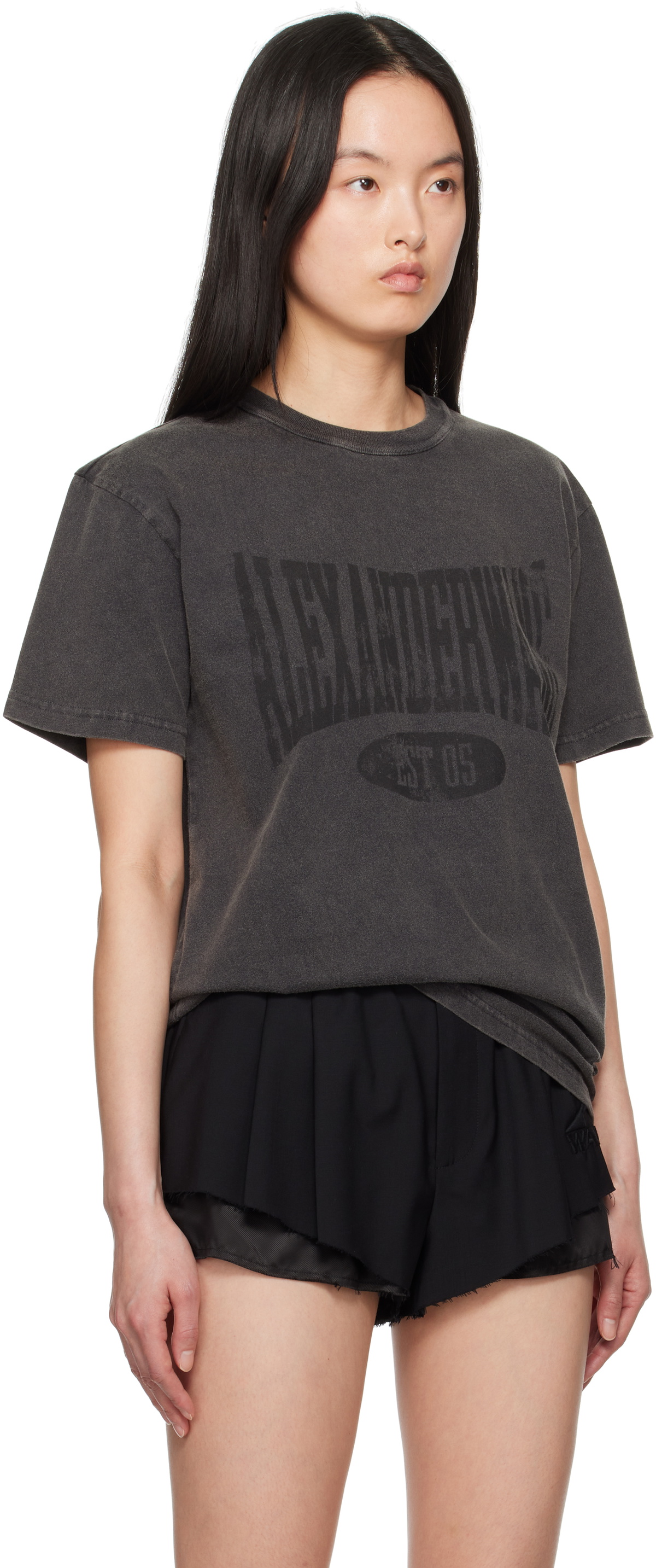 alexanderwang.t Black Distressed Logo T-shirt