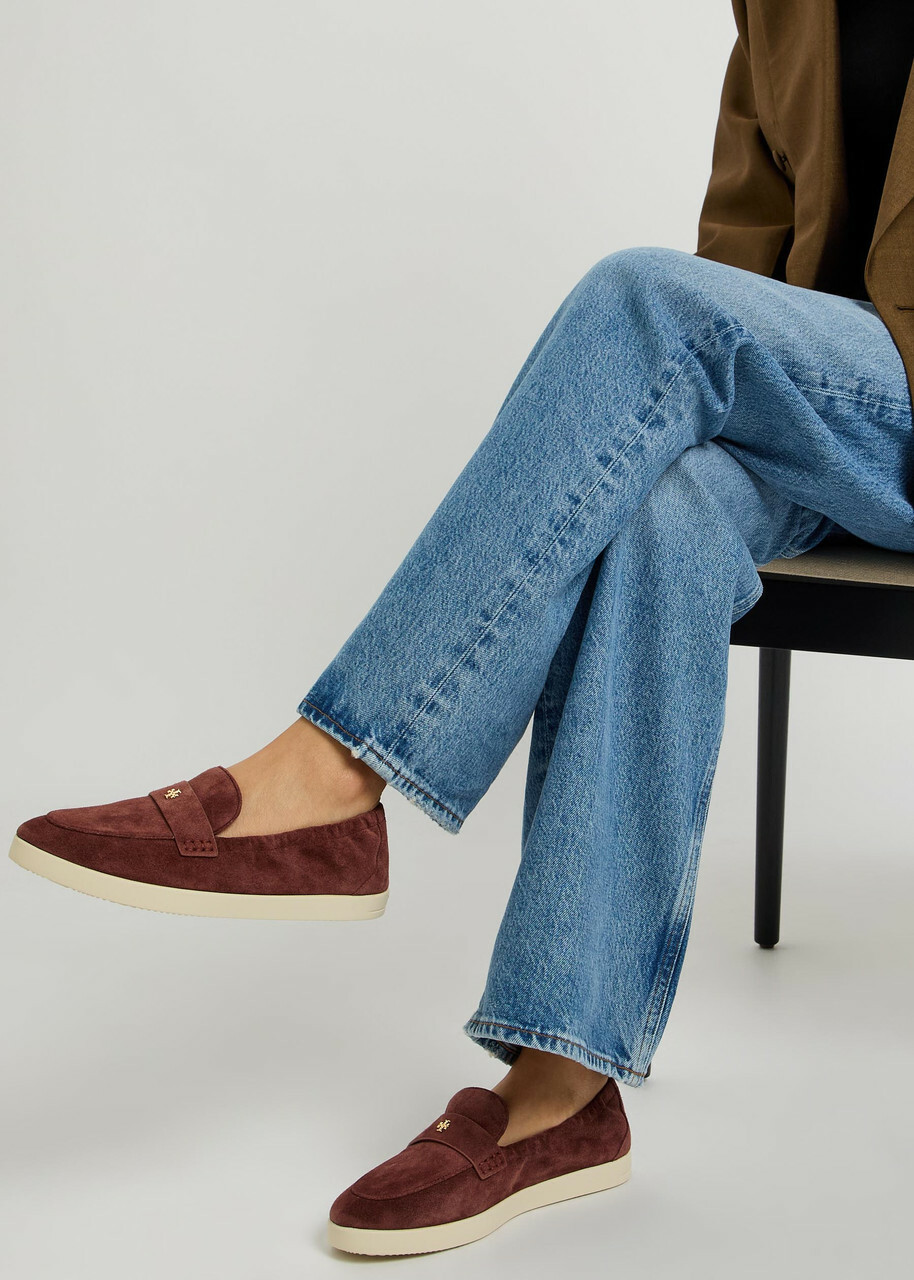 Tory Burch Ballet Sport Suede Loafers Brown