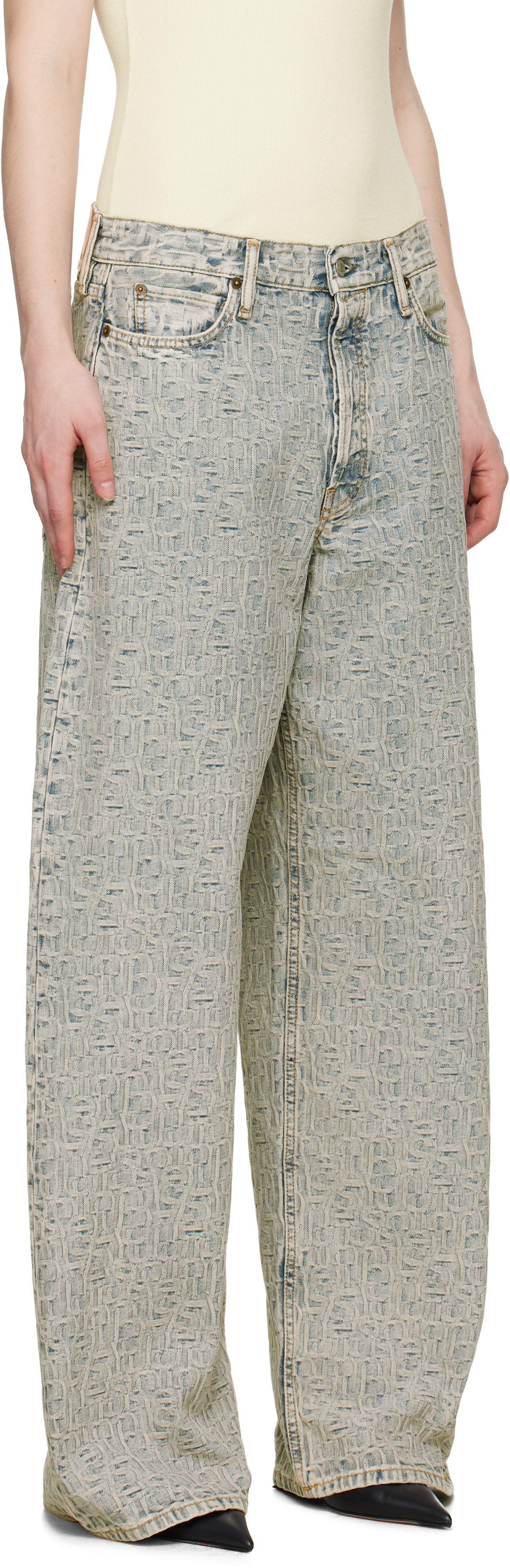 Acne Studios Blue Baggy Fit 1981F Monogram Jeans Acne Studios