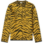 Saint Laurent Men's Zebra Jacquard Knit Crew in Yellow/Black