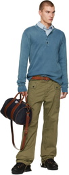 RRL Blue Button Placket Henley
