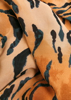 Never Fully Dressed Tilly Tiger-print Chiffon Midi Dress Brown