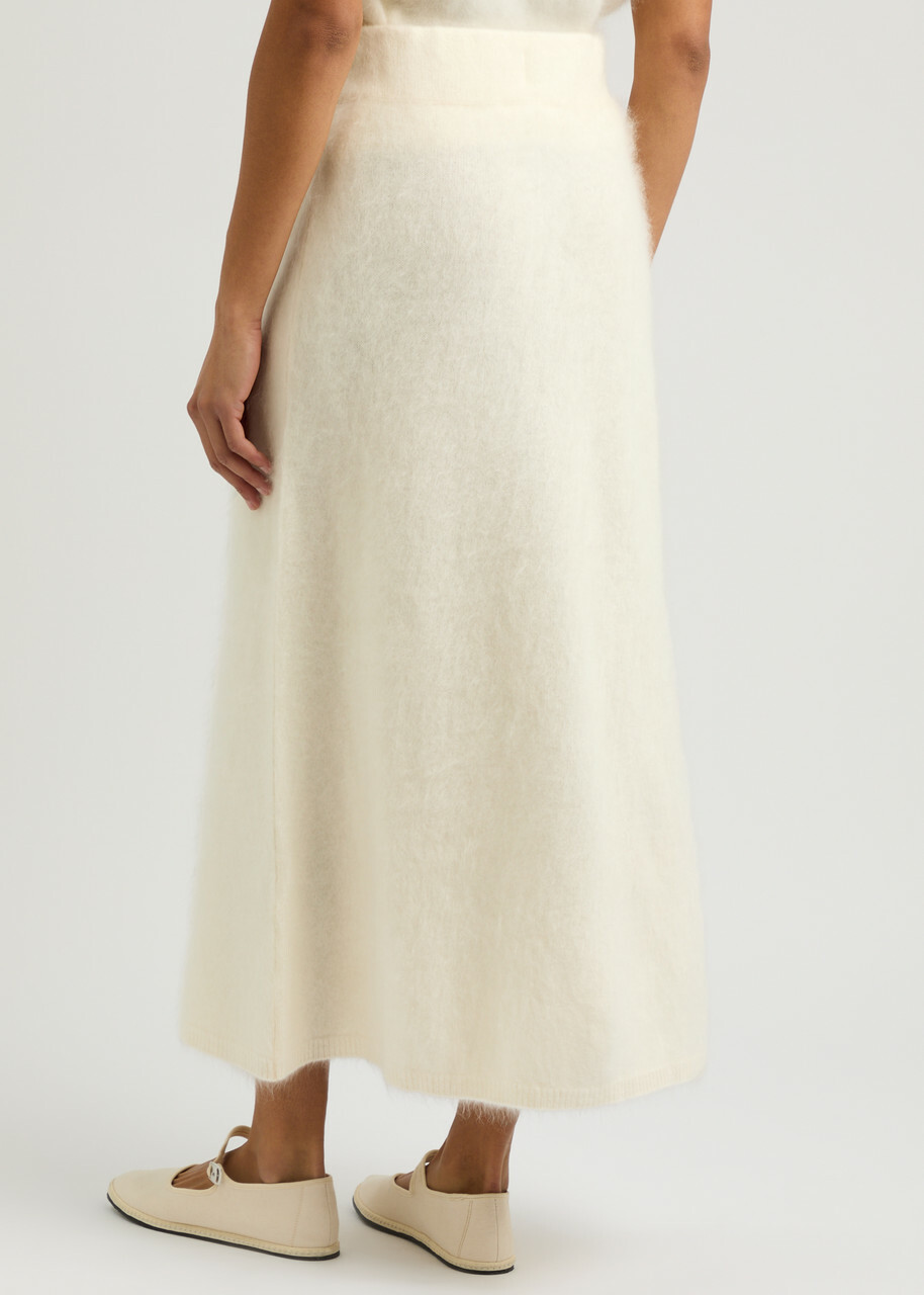 Lisa Yang Asta Brushed Cashmere Maxi Skirt Cream