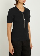 Lemaire Ribbed Cotton-blend top Black
