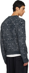 Casablanca Gray Fluffy Monogram Sweater