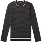 Theory - Kortes Striped Ribbed-Knit Sweater - Black