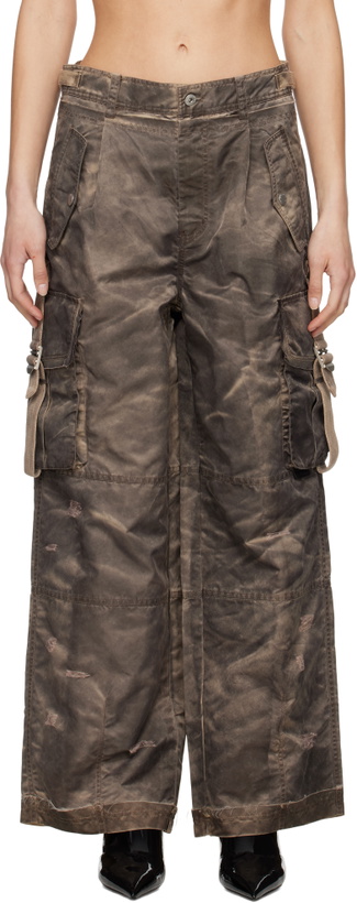 Photo: Feng Chen Wang Brown Sandwashed Cargo Pants