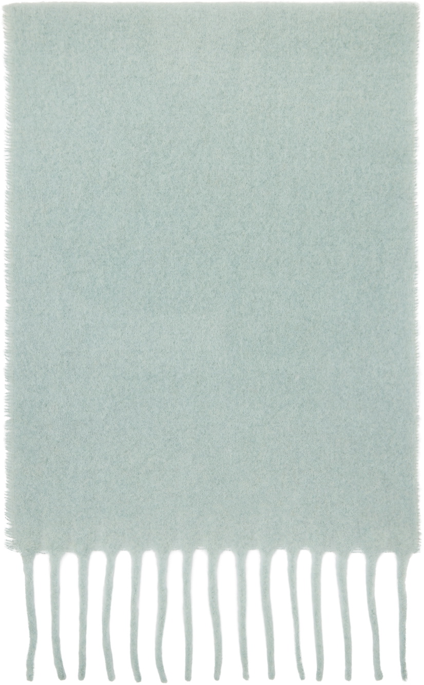 Marni Green Brushed Alpaca Logo Scarf