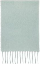Marni Green Brushed Alpaca Logo Scarf