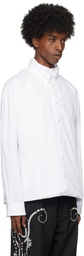 BLUEMARBLE White Double-Layered Foldover Long Sleeve Shirt