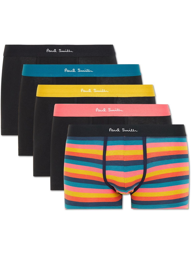 Photo: Paul Smith - Five-Pack Stretch-Cotton Boxer Briefs - Multi