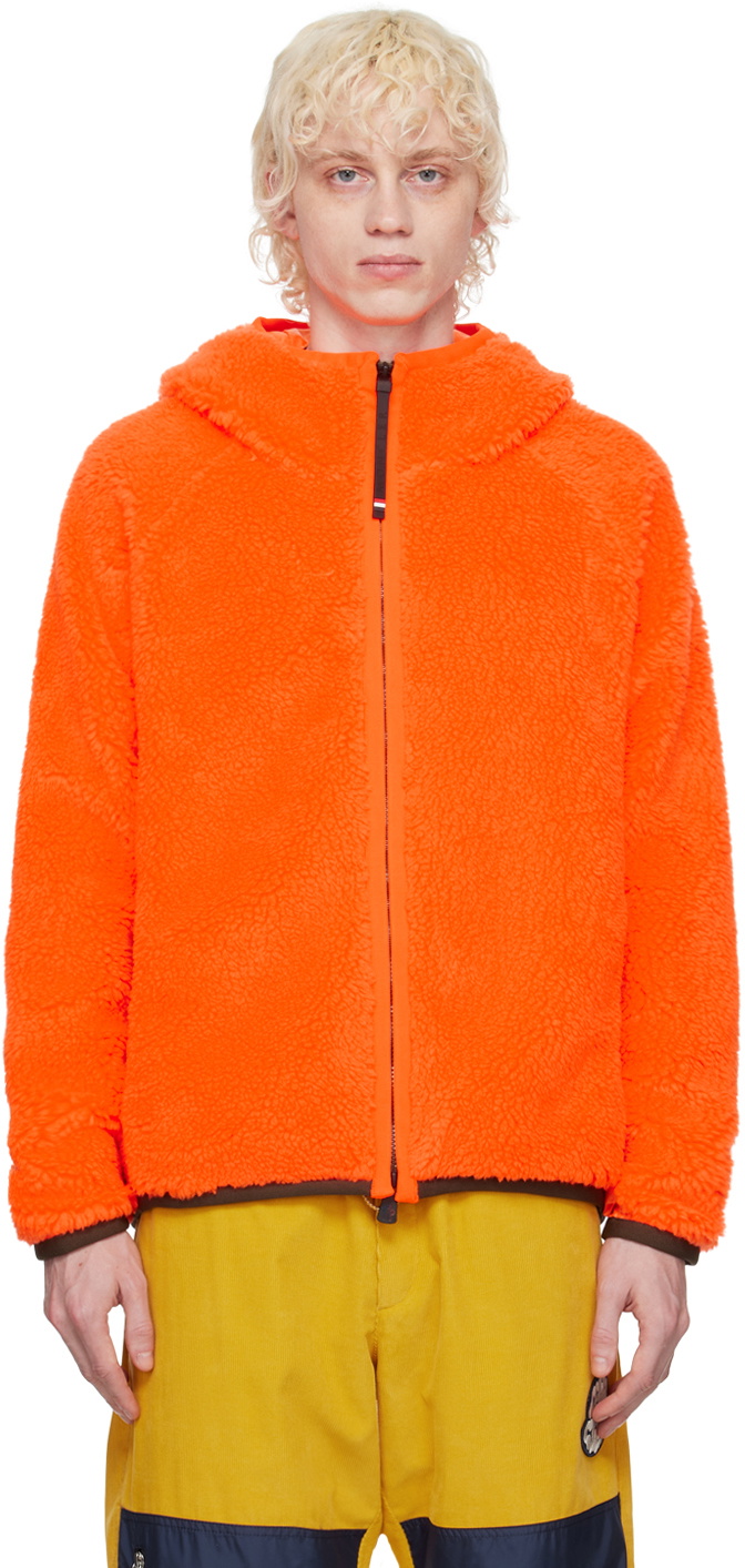 Moncler Grenoble Orange Zip Up Hoodie Moncler Grenoble