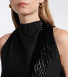Sportmax Fringed halterneck cotton top