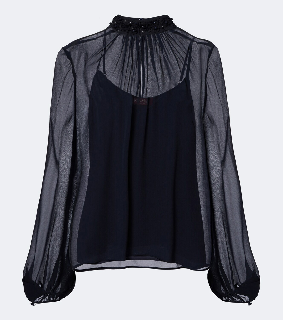Max Mara Embellished sheer blouse