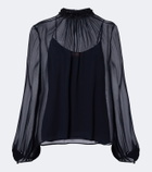 Max Mara Embellished sheer blouse