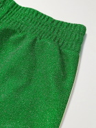 Palm Angels - Slim-Fit Striped Logo-Embroidered Lurex Track Pants - Green