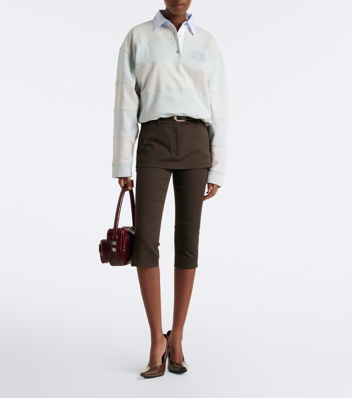 Acne Studios Layered cotton capri pants