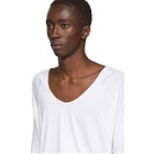 Random Identities White Drapey V-Neck T-Shirt
