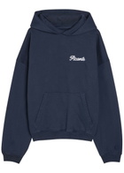 Picante Tailor Embroidered Hooded Cotton Sweatshirt Navy