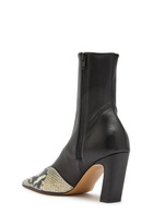 Khaite Nevada 85 Python-effect Leather Ankle Boots Black