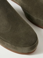 Mulo - Shearling-Lined Suede Slippers - Green