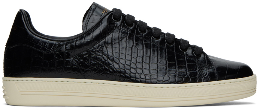 【TOM FORD】warwick Sneakers ブラック TOM FORD Black Printed Croc Warwick Sneakers TOM FORD