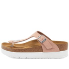 Birkenstock Women's Gizeh Platform Flex Nubuck in Soft Pink
