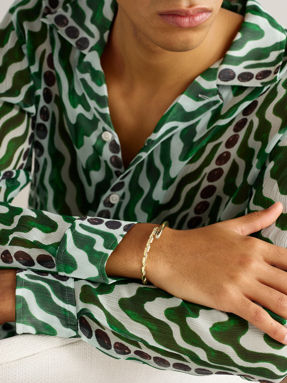 Luis Morais - Drill Bit 14-Karat Gold Diamond Bracelet