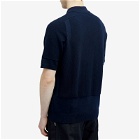 Stone Island Men's Soft Cotton Patch Knitted Polo Shirt in Navy
