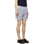 Daniel W. Fletcher White and Blue Stripe Boxer Shorts