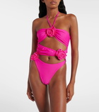 Same Floral-appliqué cutout swimsuit