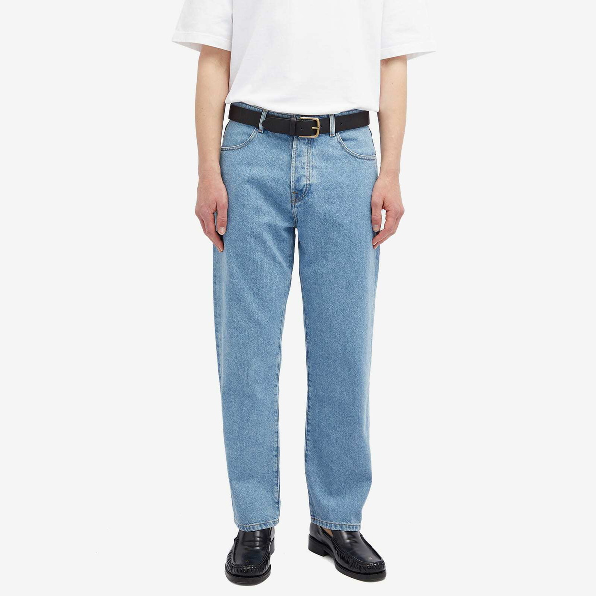 Róhe Men's Straight Leg Denim Jeans in Light Denim