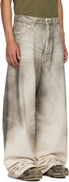 B1ARCHIVE Gray Wide Leg 5 Pocket Jeans