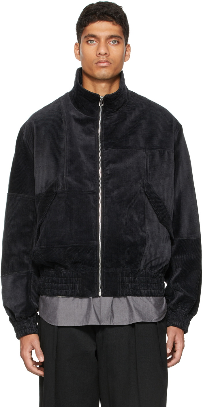 Kuro Black Corduroy Patchwork Jacket Kuro