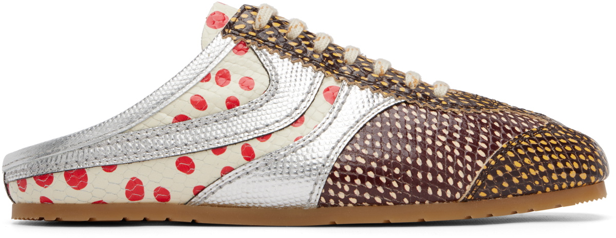 Dries Van Noten Brown & Silver Leather Mule Sneakers