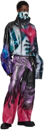 Gerrit Jacob SSENSE Exclusive Black & Purple Leather Jacket