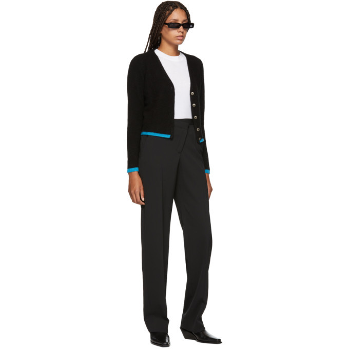 The Elder Statesman Black Cashmere Cropped Line Cardigan The Elder