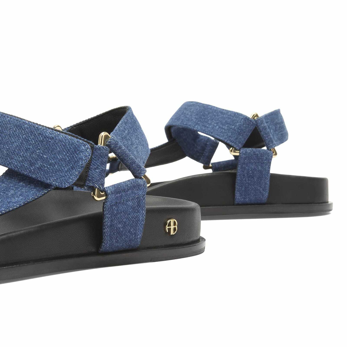 Anine Bing Women's Jess Denim Sandals in Tux Blue