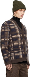 Holzweiler Brown Covert Check Cardigan