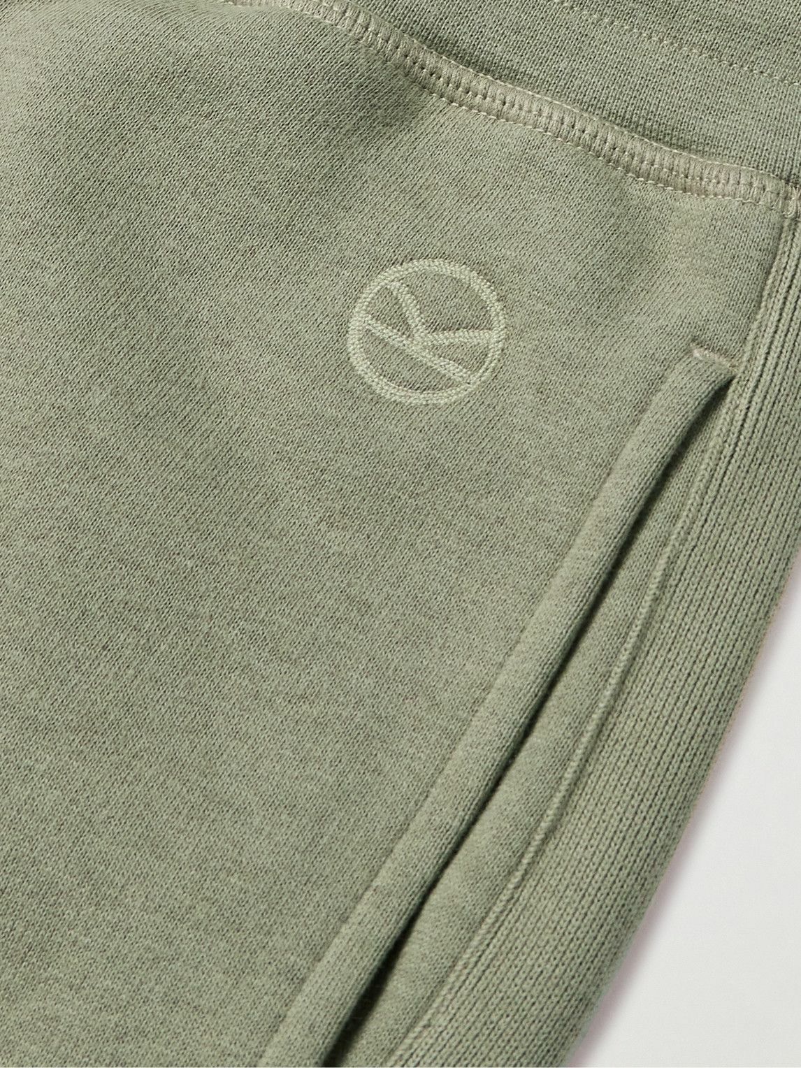 Kingsman - Tapered Logo-Embroidered Cotton and Cashmere-Blend Jersey Sweatpants - Green