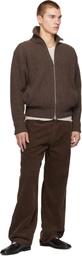 ssstein Brown Extra Fine Wool Drivers Sweater